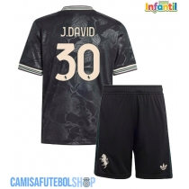 Camisa de time de futebol Juventus Jonathan David #30 Replicas 3º Equipamento Infantil 2025-26 Manga Curta (+ Calças curtas)